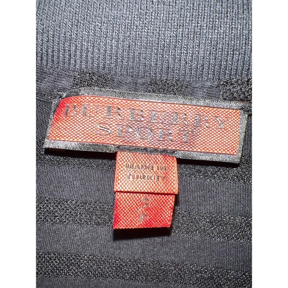 Burberry Black Polo Shirt with Textured Knit Design - Picture 2 of 5